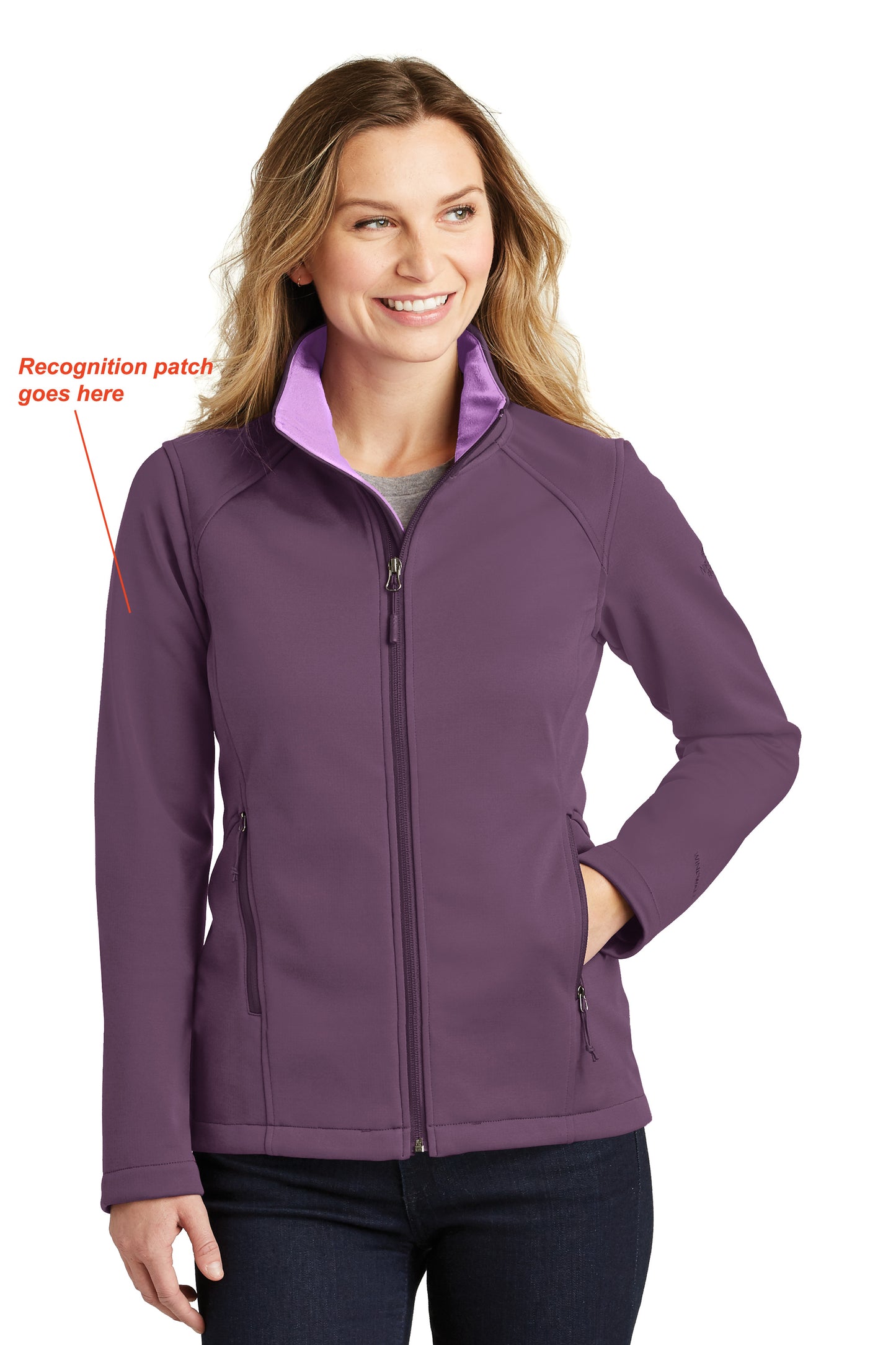 Ladies North Face Ridgewall Softshell Jacket (purple)